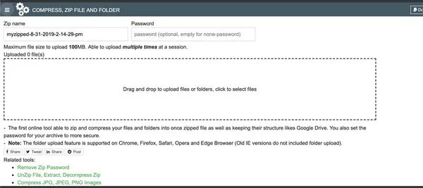 Add Password to Zip Online