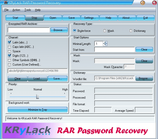 KRyLack RAR Password Recovery