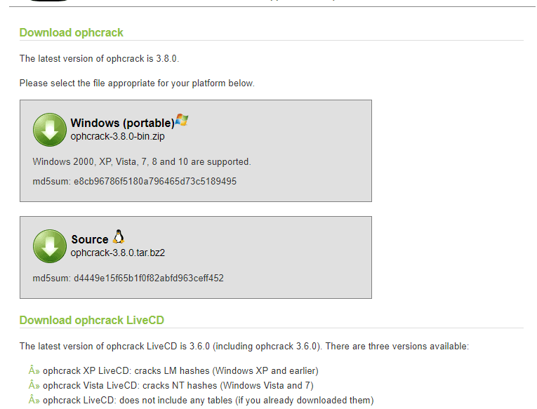 скачать ophcrack