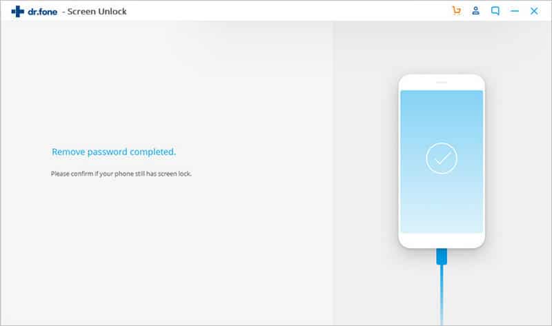 dr.fone успешно удаляет блокировку экрана