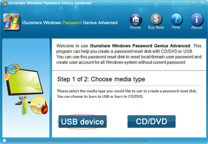 isunshare windows 7 password genius