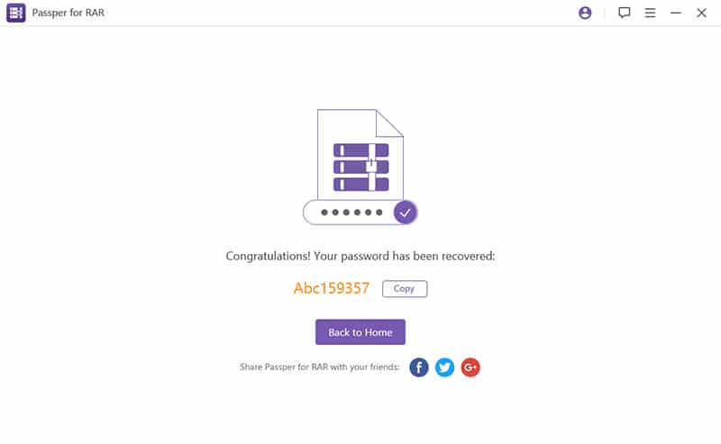 passper for rar unlock rar file successful