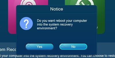 Lenovo Onekey recovery 8.0 reboot to recovery environment