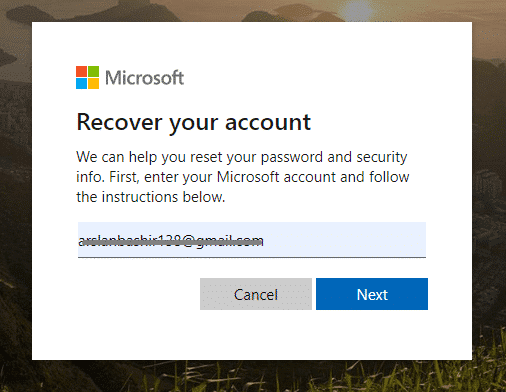 Введите email, связанный с вашей учетной записью Microsoft