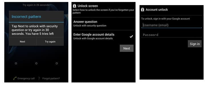 разблокировать пароль телефона android с помощью шагов аккаунта google